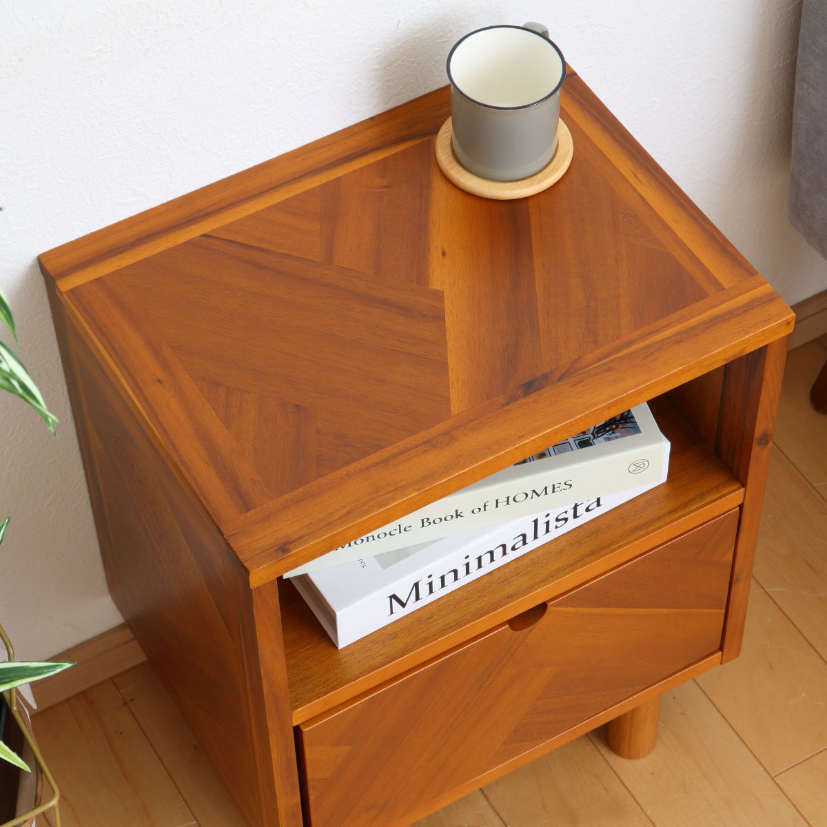 サイドチェスト 幅40cm 寄木突板 ヴィンテージ調 HENT （ ヘント