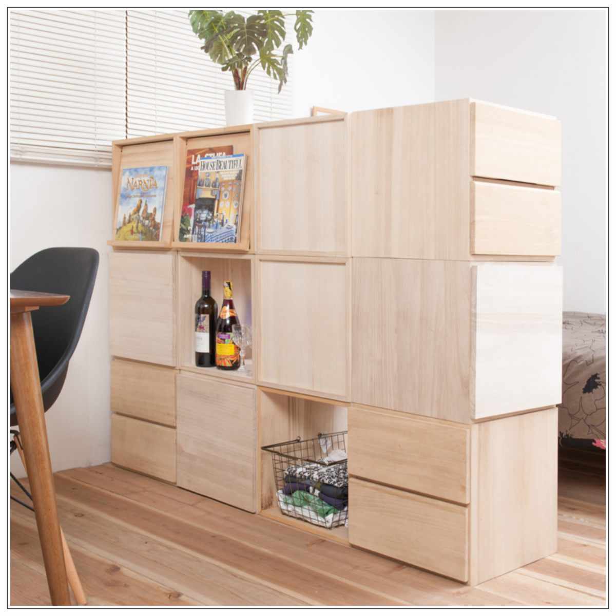 収納ボックス 幅39cm ユニットボックス オープンタイプ 桐材 生地