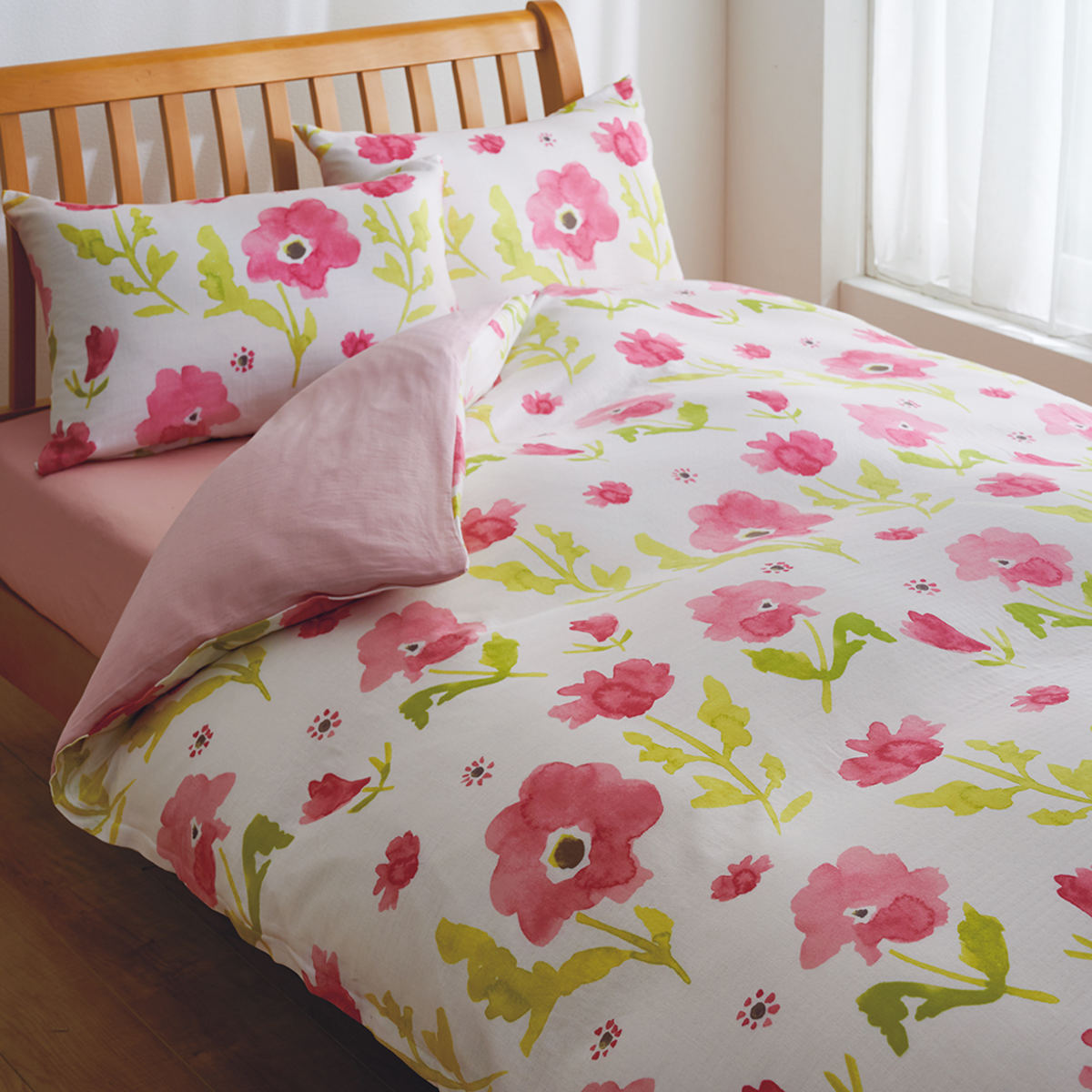 西川 掛け布団カバー フラワー mee シングルロング 綿100％ 日本製