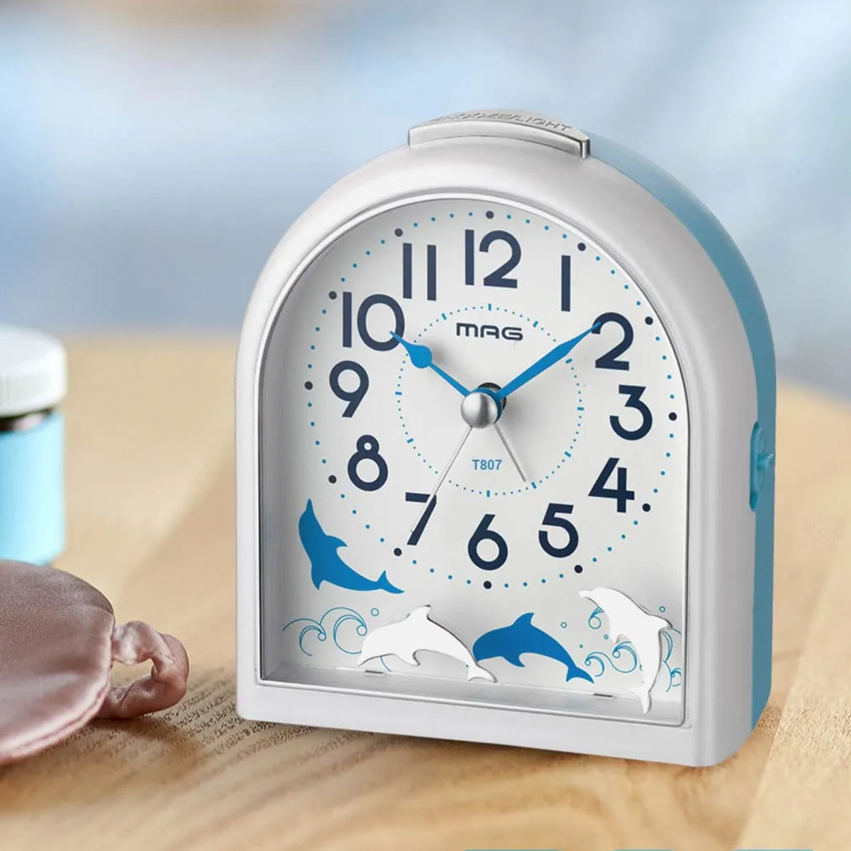 目覚まし時計 連続秒針 静音 ライト付き アニマル MAG （ 目覚し時計