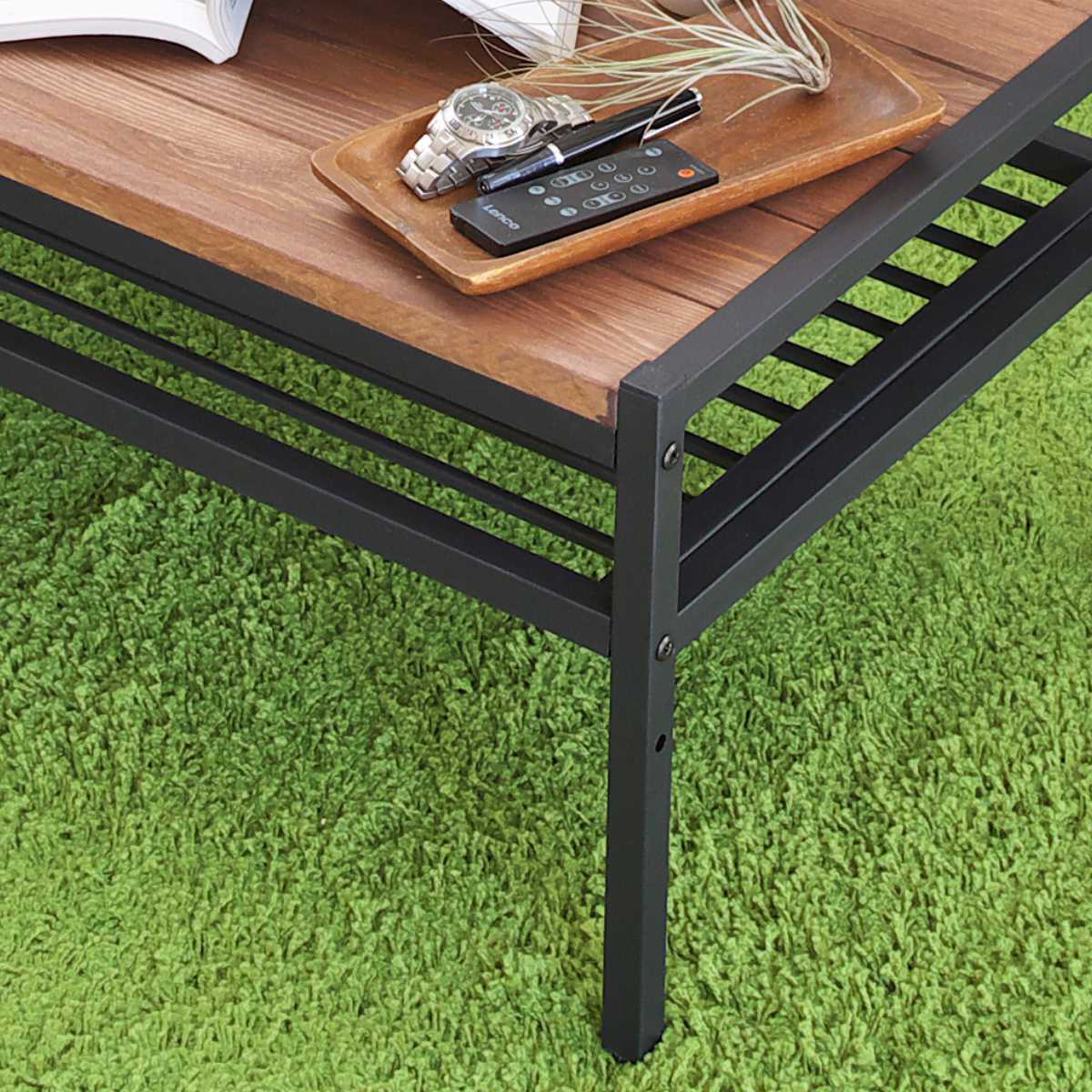 センターテーブル 天然木製 幅90cm リビングテーブル （ ローテーブル