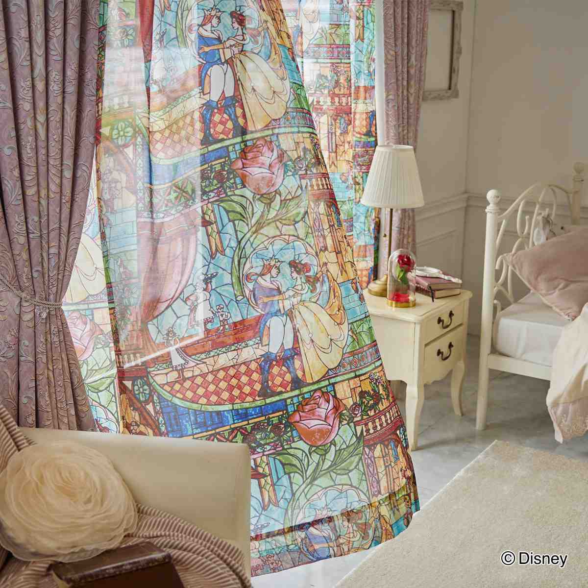 レースカーテン ディズニー PRINCESS/Tale of love voile 100×198cm