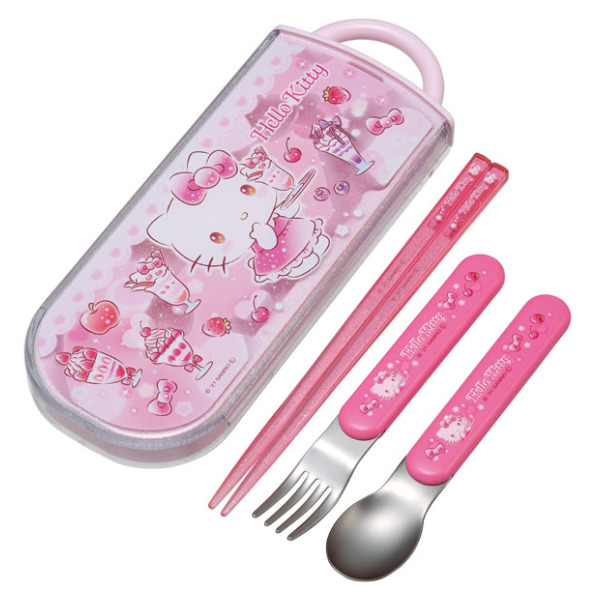 dショッピング |トリオセット 抗菌 箸 スプーン フォーク ハローキティ