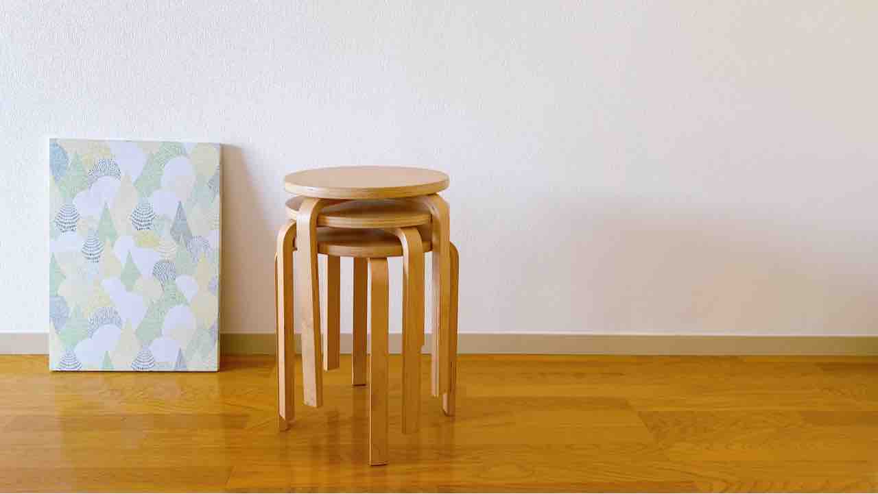 廃盤品 IKEA イケア フロスタ スツール 2脚 スタッキングチェア 天然木