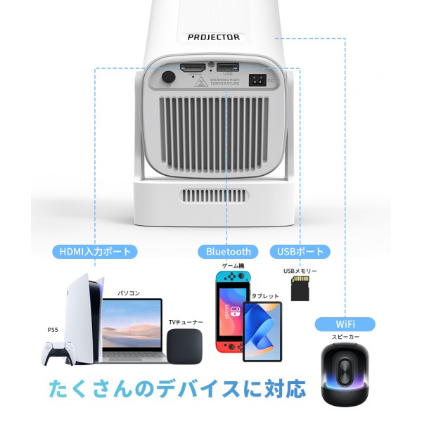 独立スピーカー・本格1080P】プロジェクター 自動フォーカス 小型 家庭
