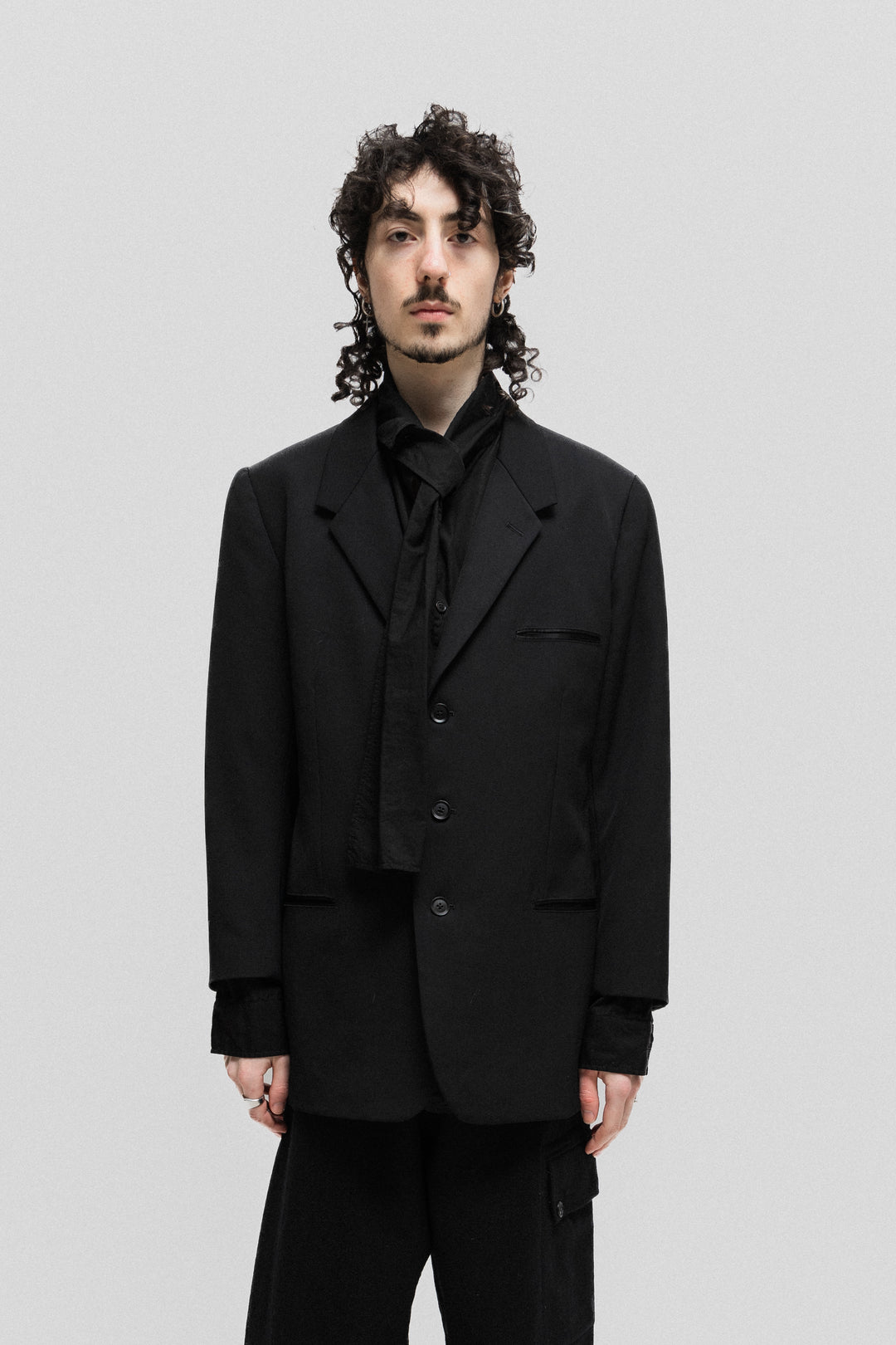 YOHJI YAMAMOTO POUR HOMME - SS09 Gabardine wool and silk blend 3b