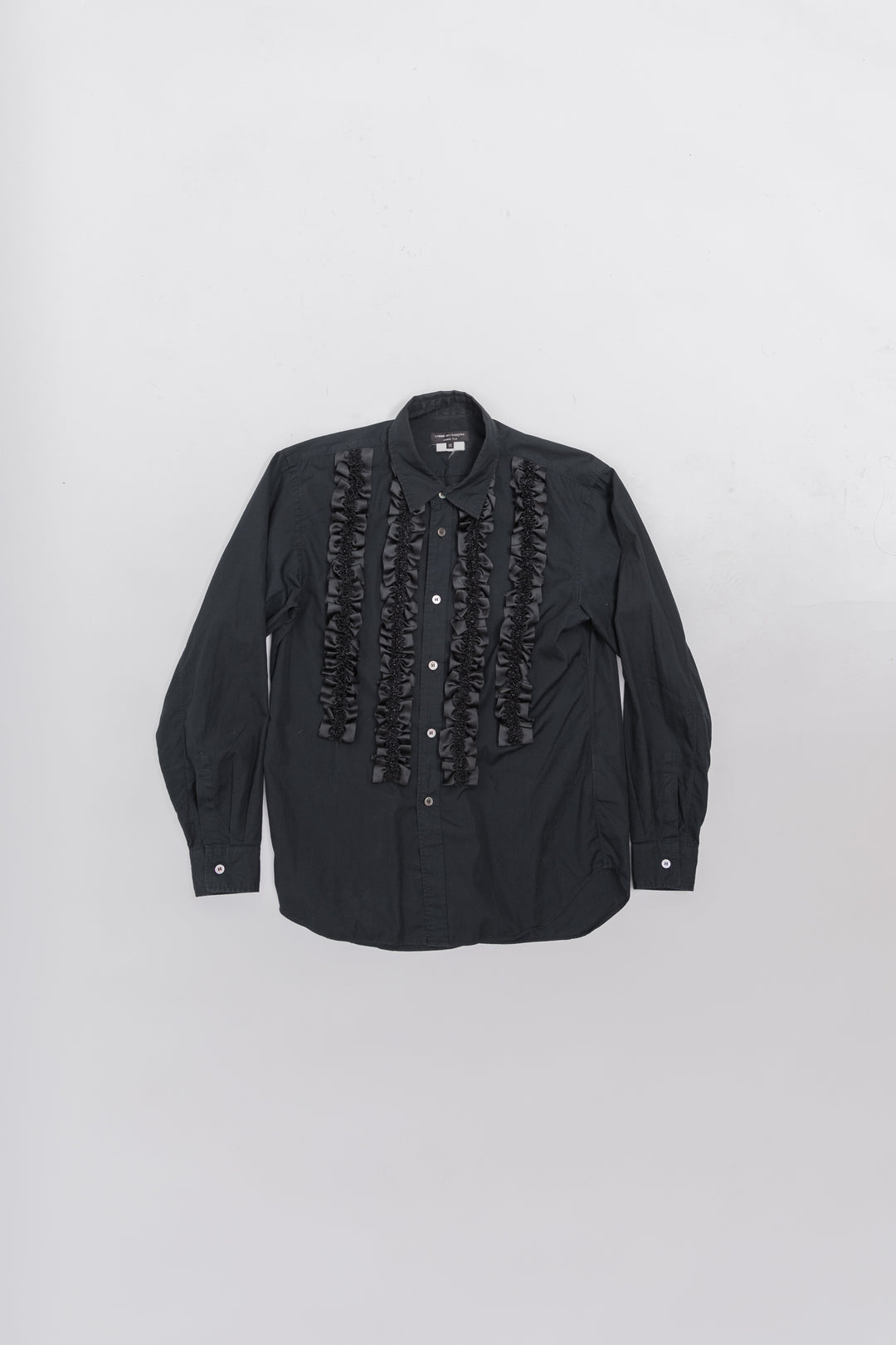 COMME DES GARCONS HOMME PLUS - SS09 Black shirt with ruffles – L