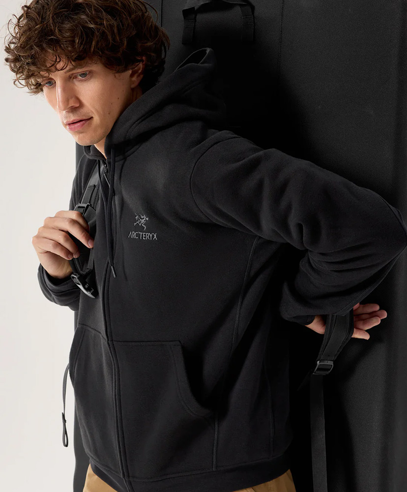 Emblem Fleece Full-Zip Hoody Men's(L(MEN) Black/ブラック): ARC'TERYX