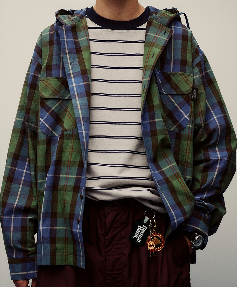 Plaid Hooded Shirt(L(MEN) Blue Green/ブルーグリーン): SEDAN ALL