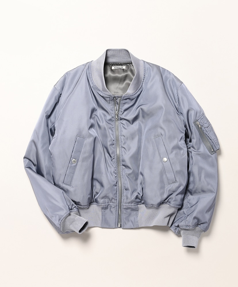 High Density Silk Twill Flight Blouson(3(MEN) Blue Gray/ブルー