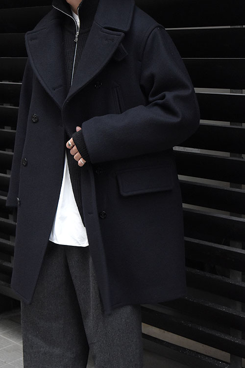 blurhms ROOTSTOCK 24AW-WOOL MELTON 10B PEA COAT[DK NVY]