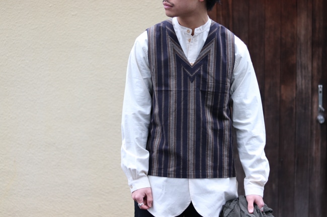 FRANK LEDER [フランクリーダー] 23SS Farmers Striped Cotton/Linen