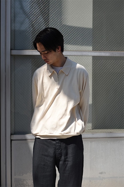 blurhrms/ブラームス】Co/Silk Nep Harf-Zip Shirt