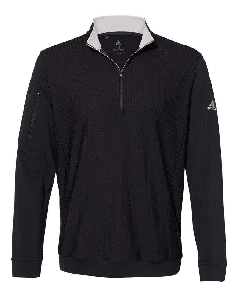 Adidas A295 Men's Performance Textured Quarter-Zip Pullover