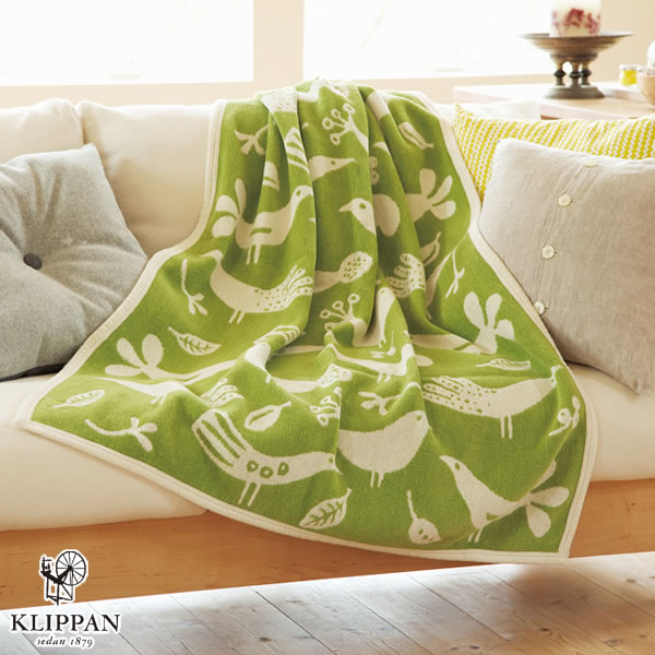 クリッパン（KLIPPAN）コットンブランケット バード ハーフ W90×L140cm
