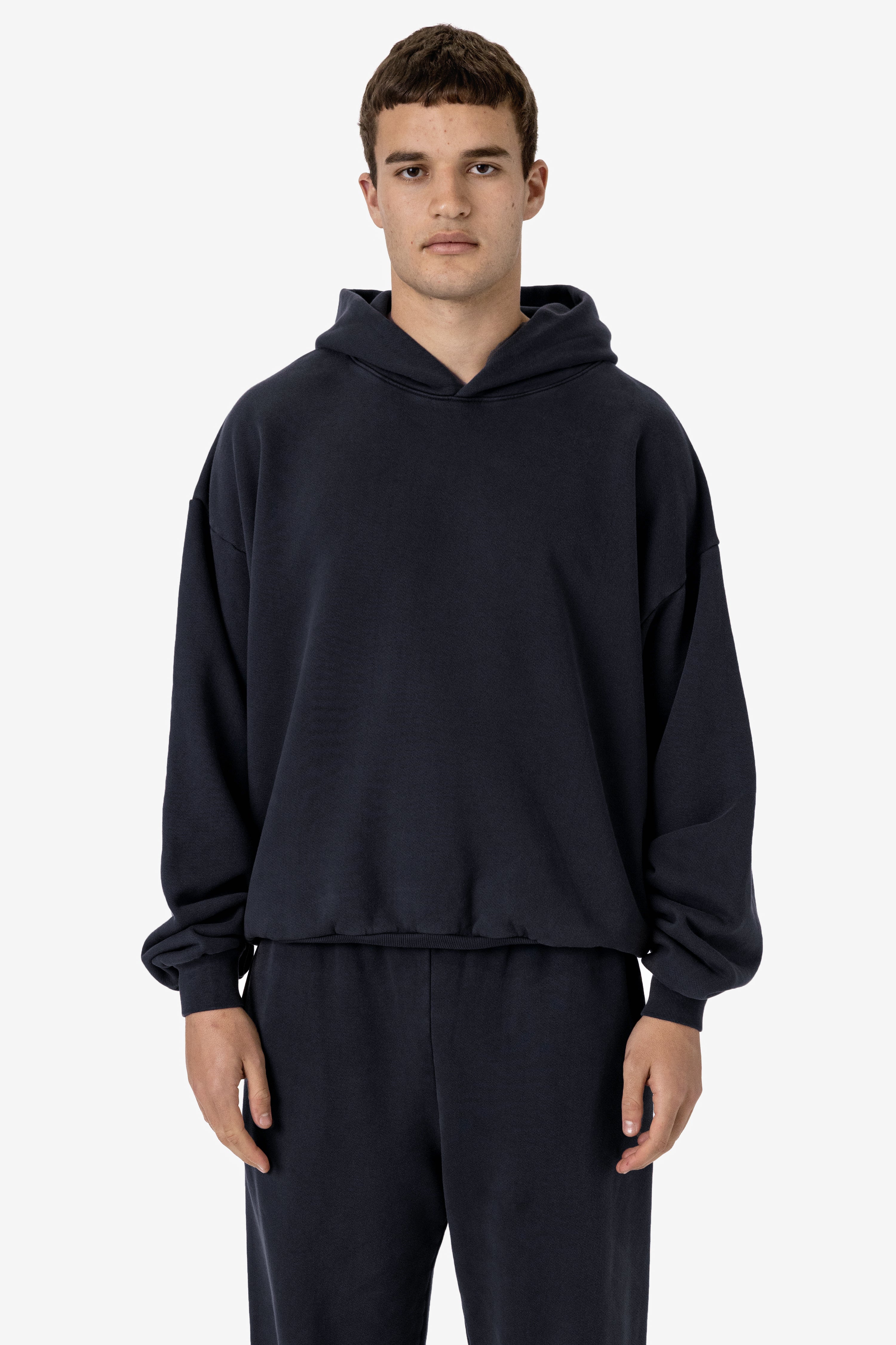 PLU09GD - 16oz. Garment Dye Plush Fleece Hooded Pullover