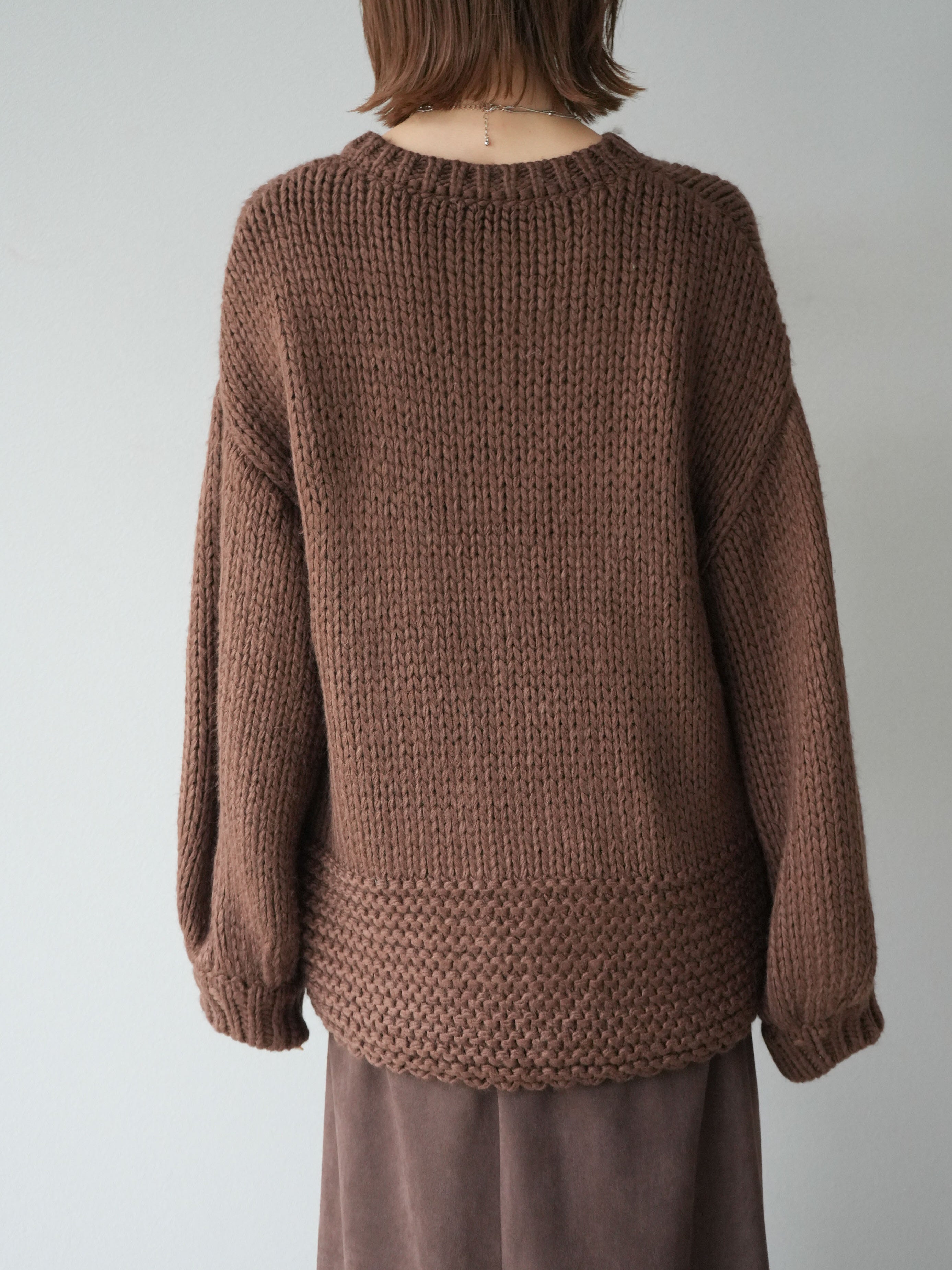 予約]ロービングケーブルオーバーZIPニットカーディガン/ブラウン – Lumier