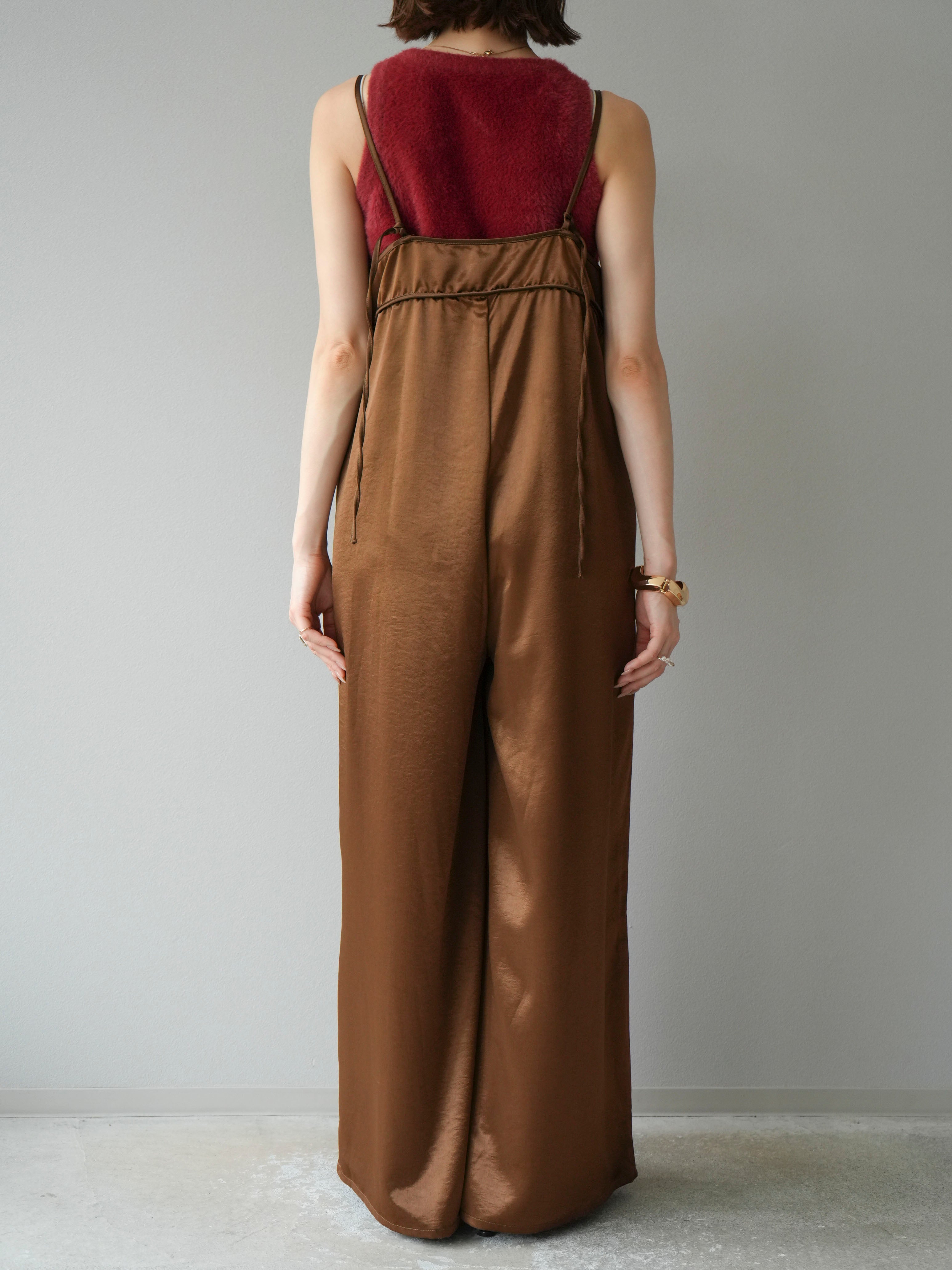 予約]サテンビスチェオールインワン/ブラウン – Lumier