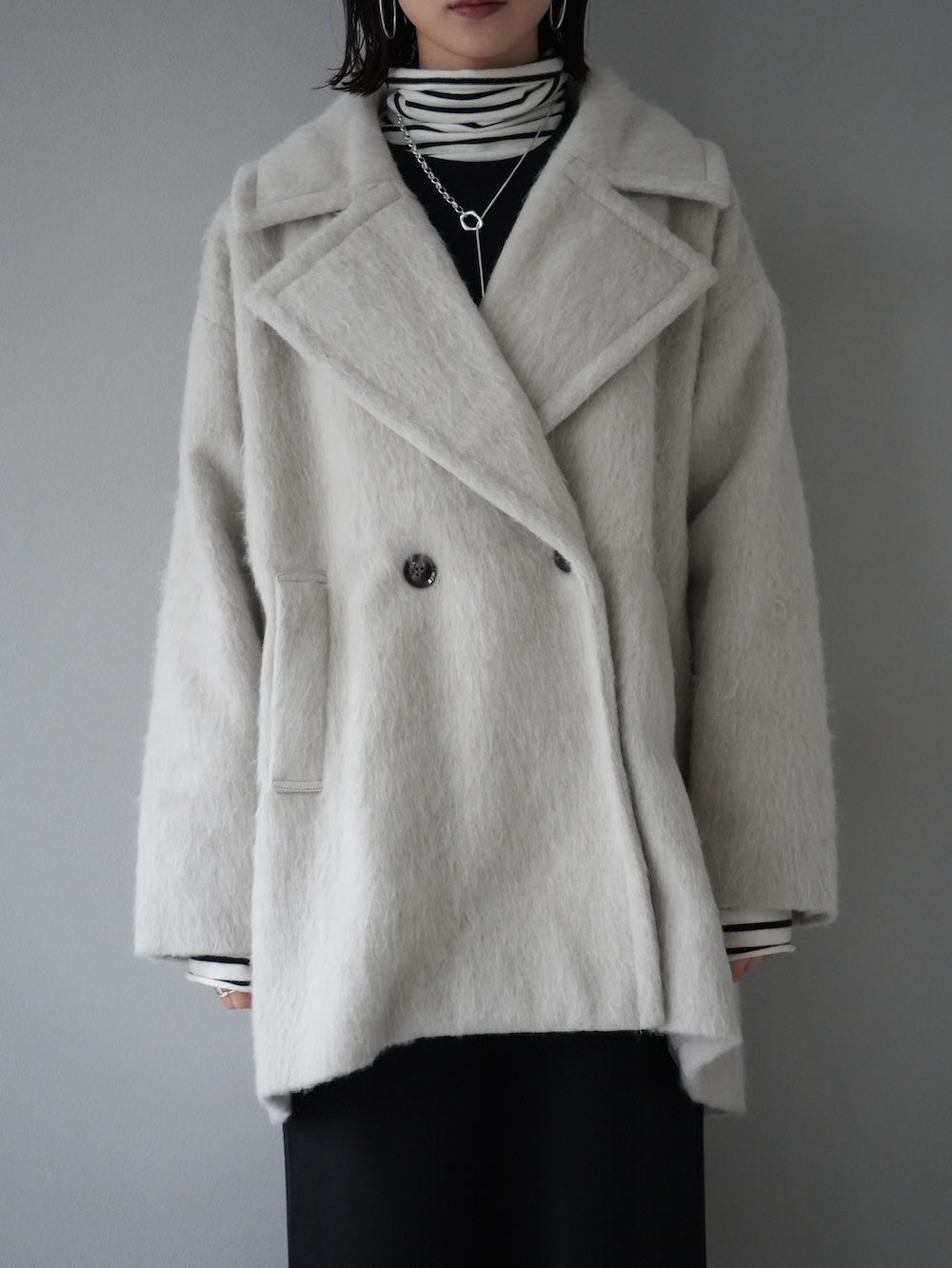 予約]シャギーPコート/アイボリー – Lumier