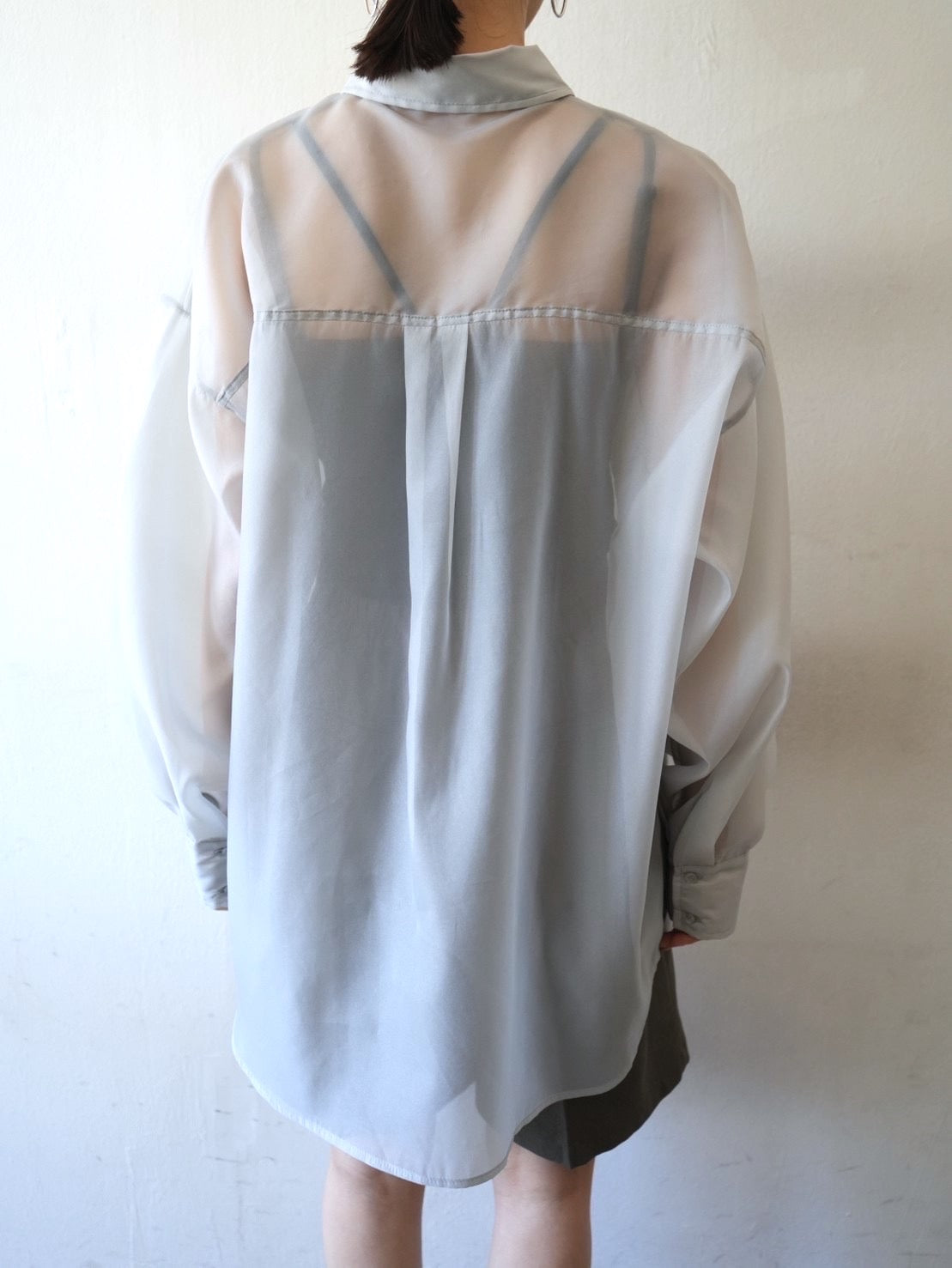 オーガンジーオーバーシャツ/グレー – Lumier