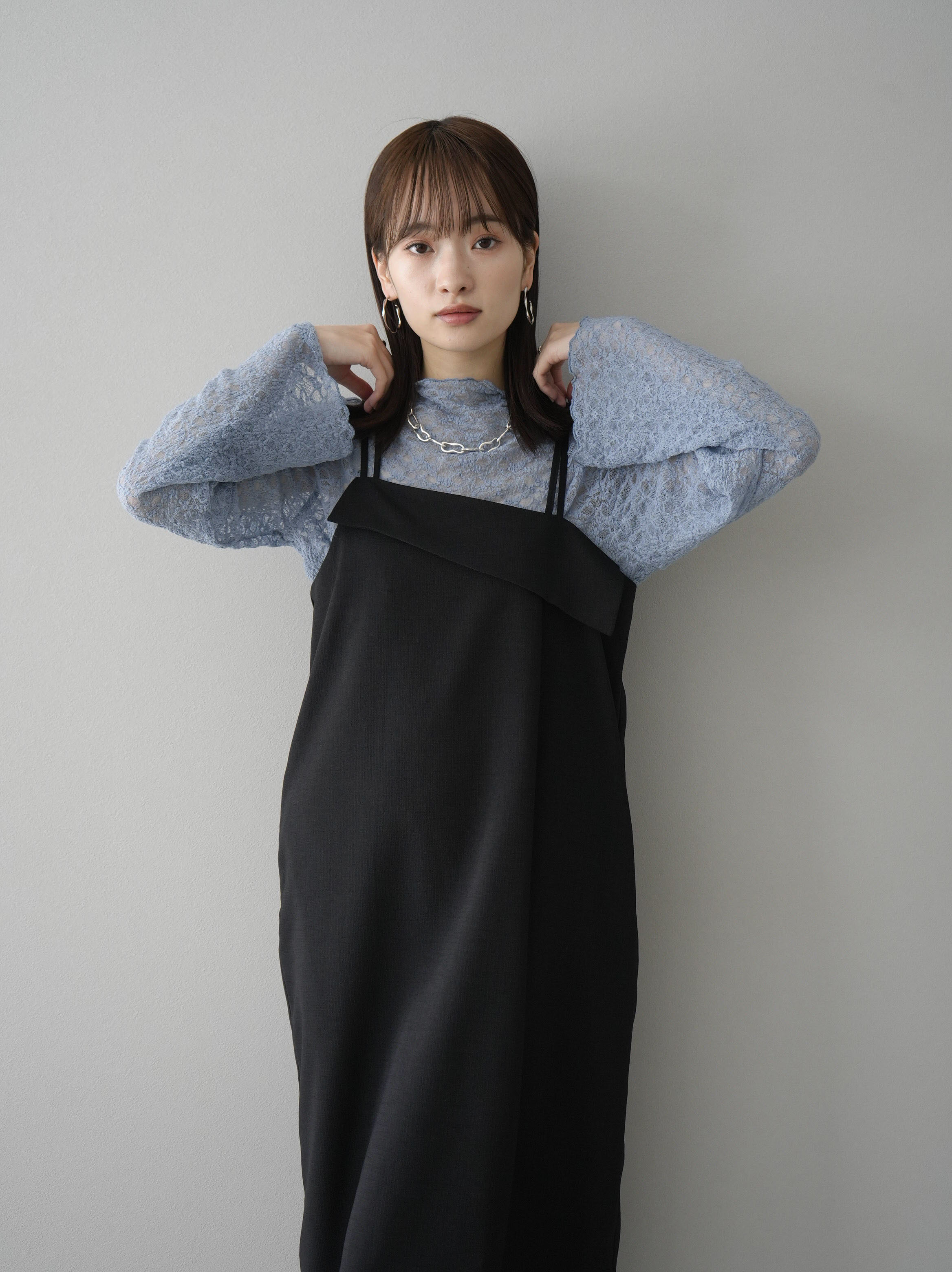 SET]デザインキャミソールワンピース+レースシアートップス(2set) – Lumier