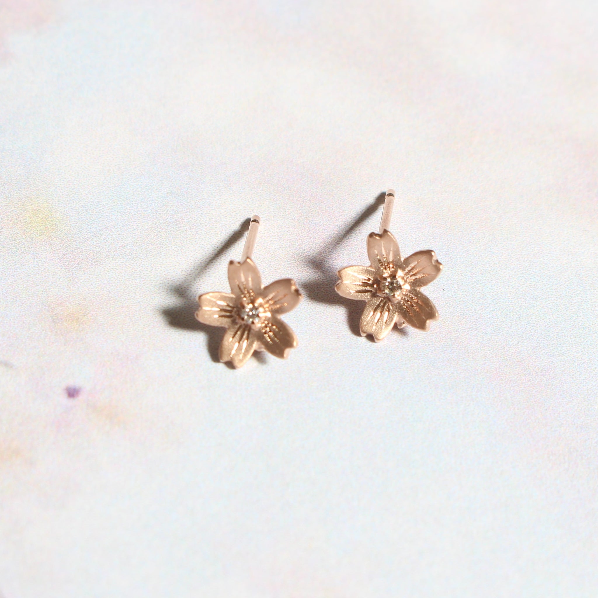 Semi Order】K18/Pt SAKURA Earring 桜ピアス｜ORIORI-Morden Japanese