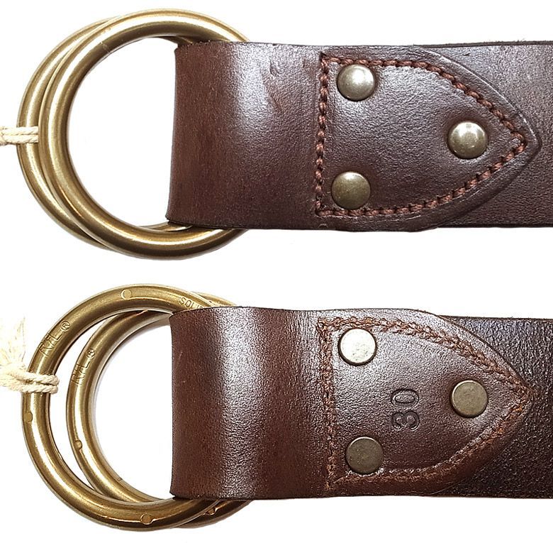 Double RL(RRL) LEATHER RING BELT ダブルアールエル リングベルト 茶