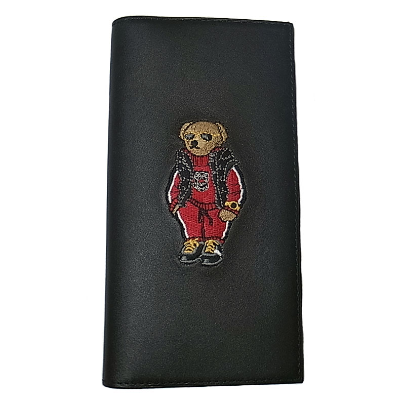 POLO BEAR LEATHER WALLET ポロ・ベア 本革二折長財布 黒 サングラス
