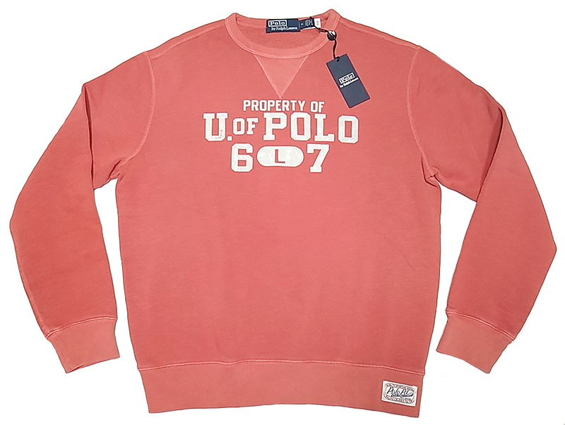 POLO RALPH LAUREN U of POLO Sweat ポロ カレッジ 前V スウェット