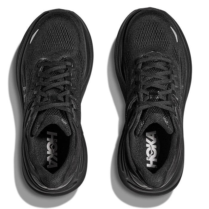 Mens Hoka Bondi 9 Extra Wide in Black/Black – Lucky Shoes