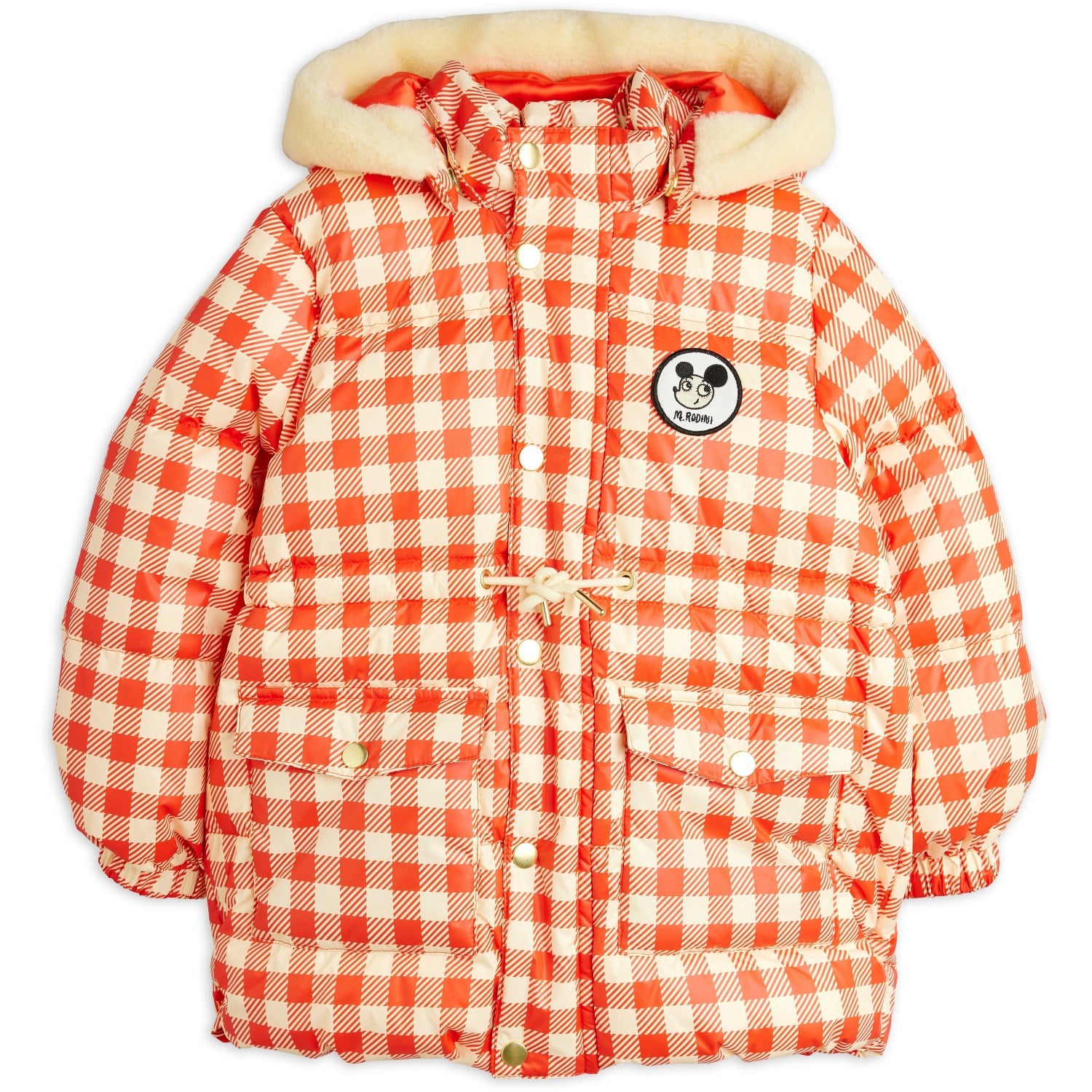 Buy Mini Rodini Red Ritzratz Patch Gingham AOP Heavy Puffer