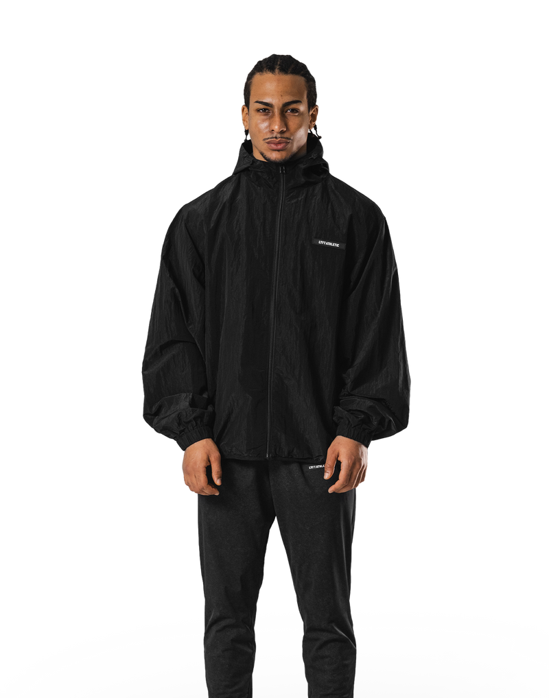 Stretch Nylon Wappen Hoodie Jacket - Black – LÝFT