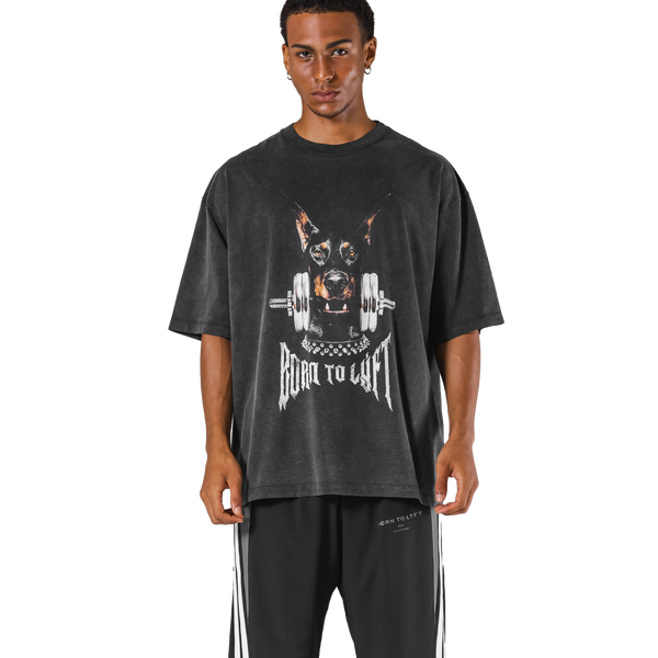 Dog Graphic Vintage Big T-Shirt - Black – LÝFT