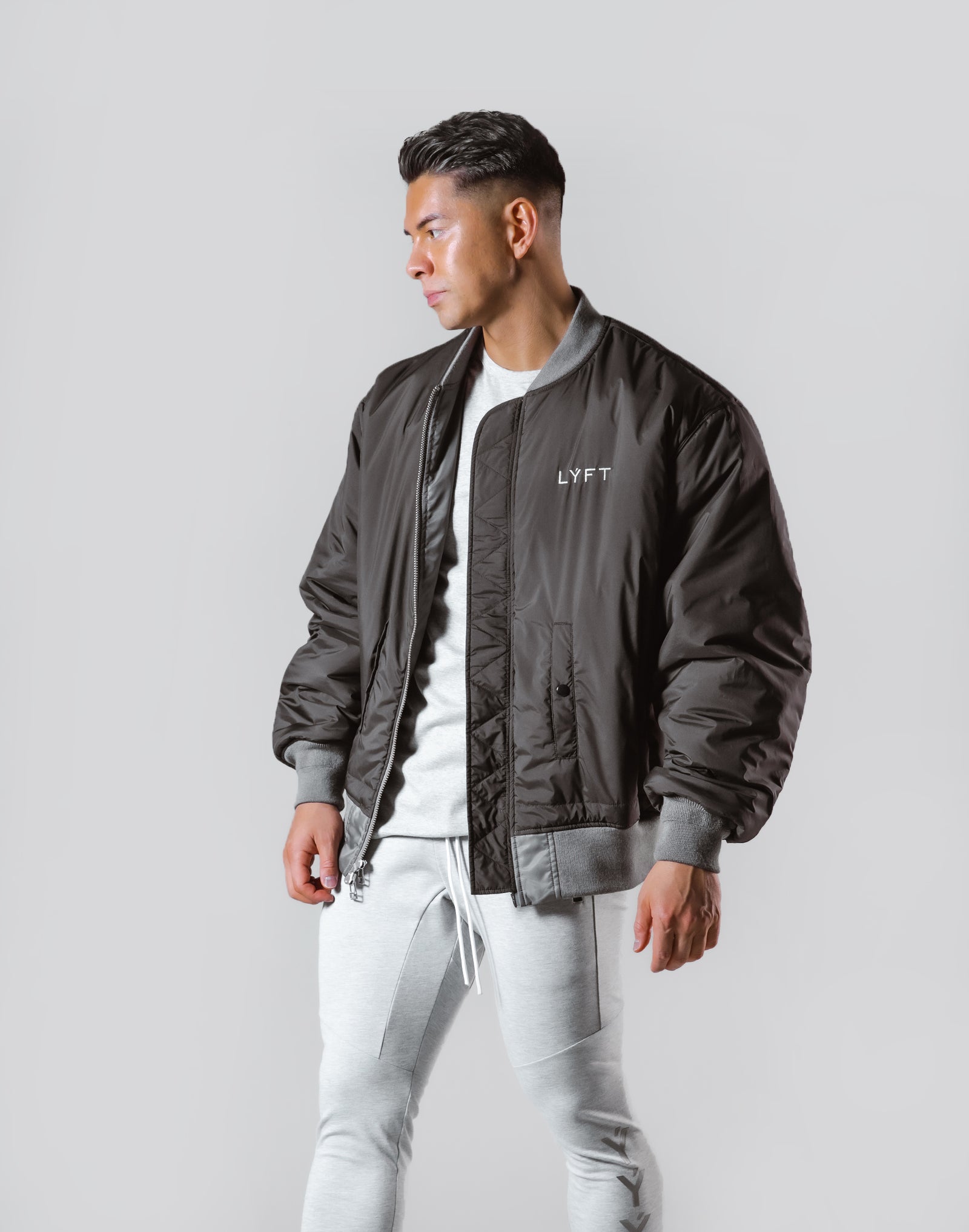 LÝFT Logo Patch MA-1 Jacket - D.Grey