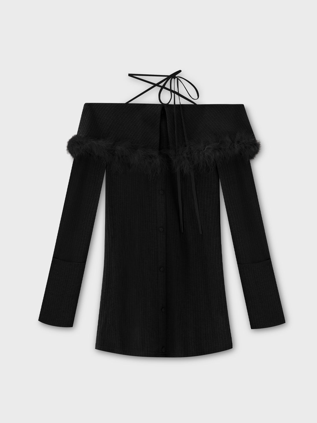 SALE】2way feather collar mini onepiece(eme10375) – M me eme