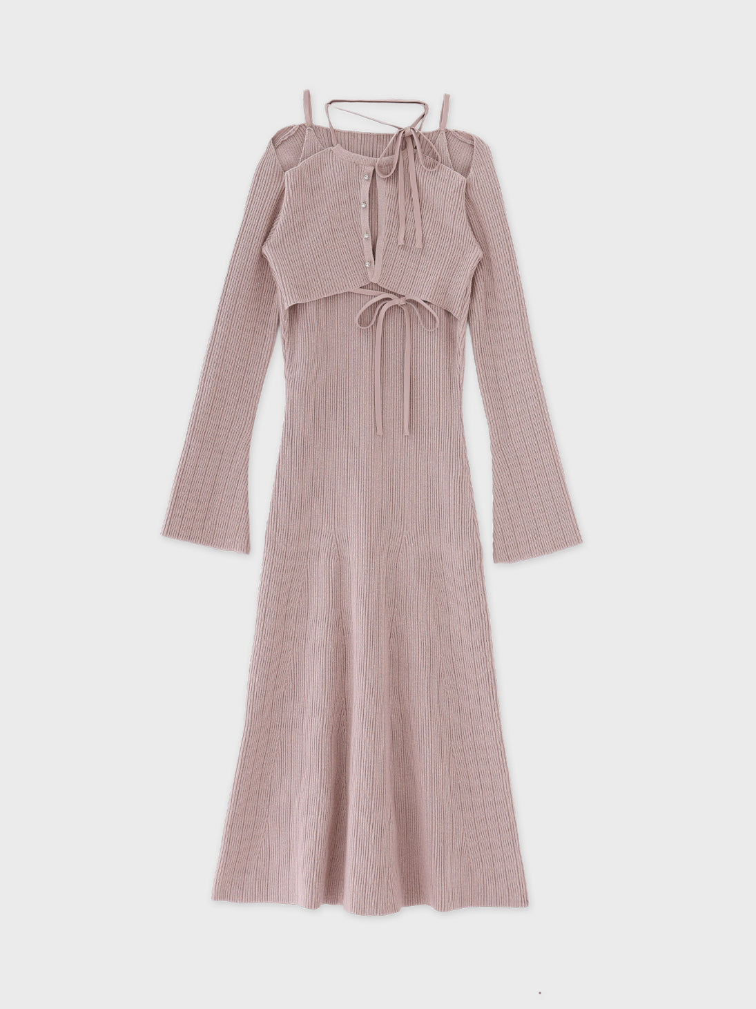 SALE】Layered ribbon knit onepiece (eme10757) – M me eme