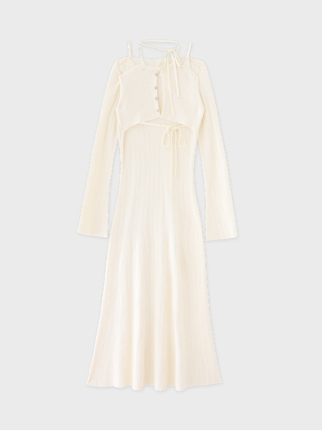 SALE】Layered ribbon knit onepiece (eme10757) – M me eme