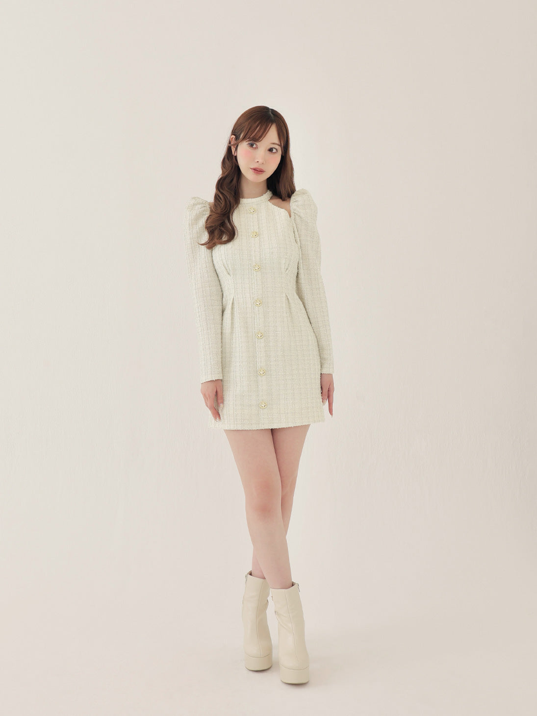 Bell cut tweed mini onepiece(eme10829) – M me eme