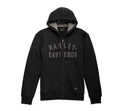 Harley-Davidson Men's Staple Zip-Up Hoodie - Black Beauty - 96018