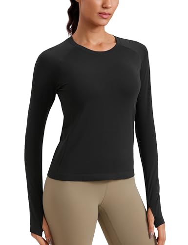 Amazon.com: CRZ YOGA Seamless Long Sleeve Shirts for Women Waist