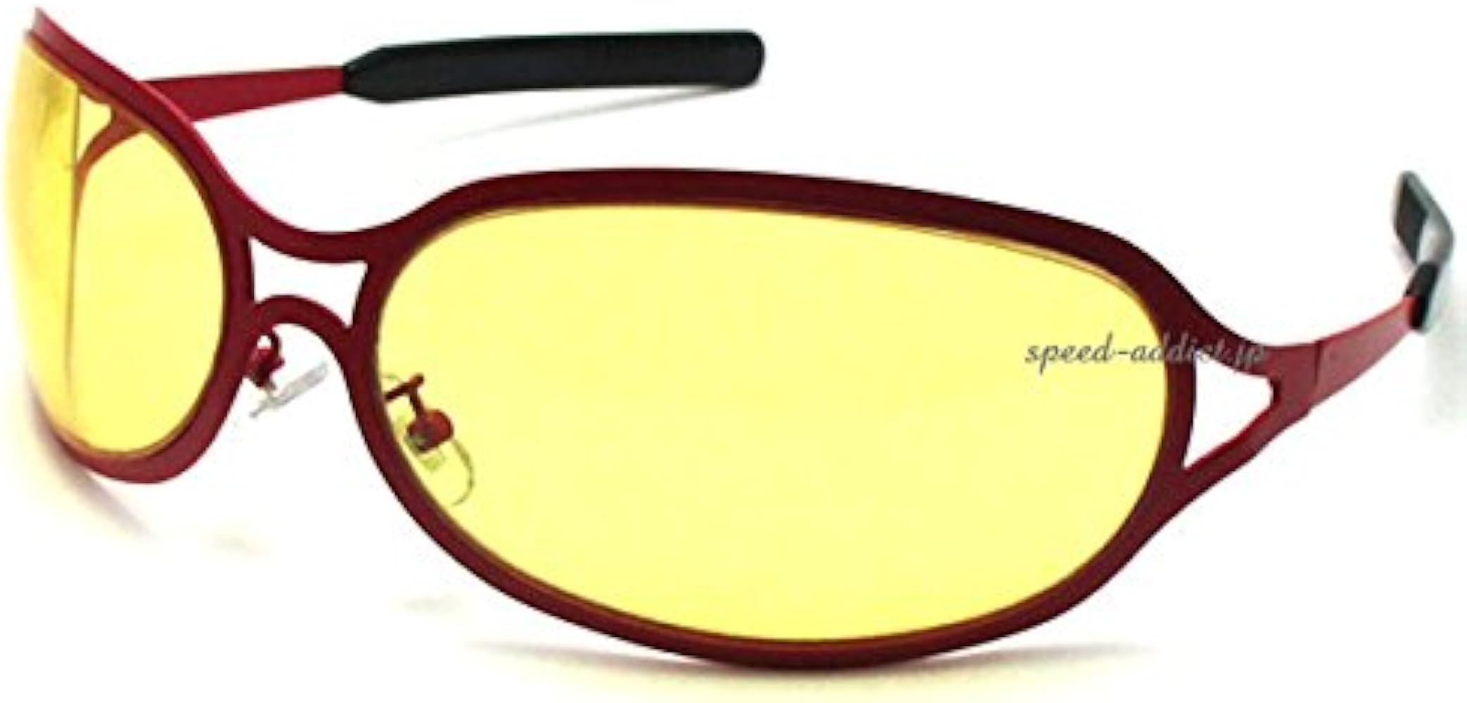 Amazon.co.jp: hideサングラス 艶消し赤×黄/カラーレンズイエロー