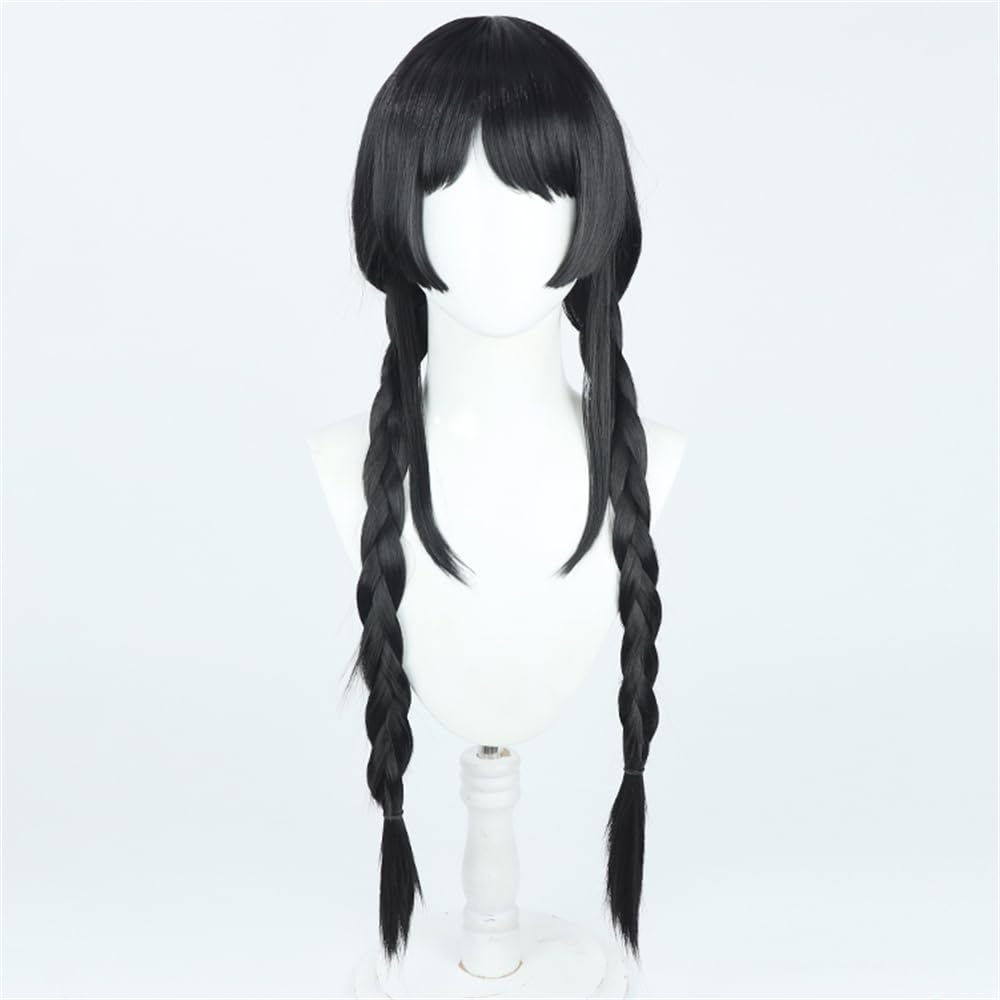 Amazon.co.jp: 月ノ美兎 ブラック 長髪 ツインテール 双長おさげ 長お