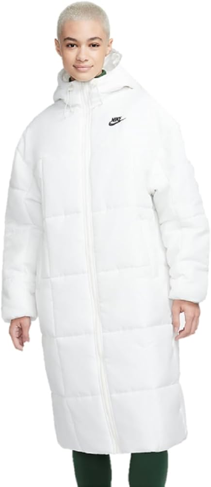 Nike Sportswear Women's White Classic Therma-FIT Loose Hooded