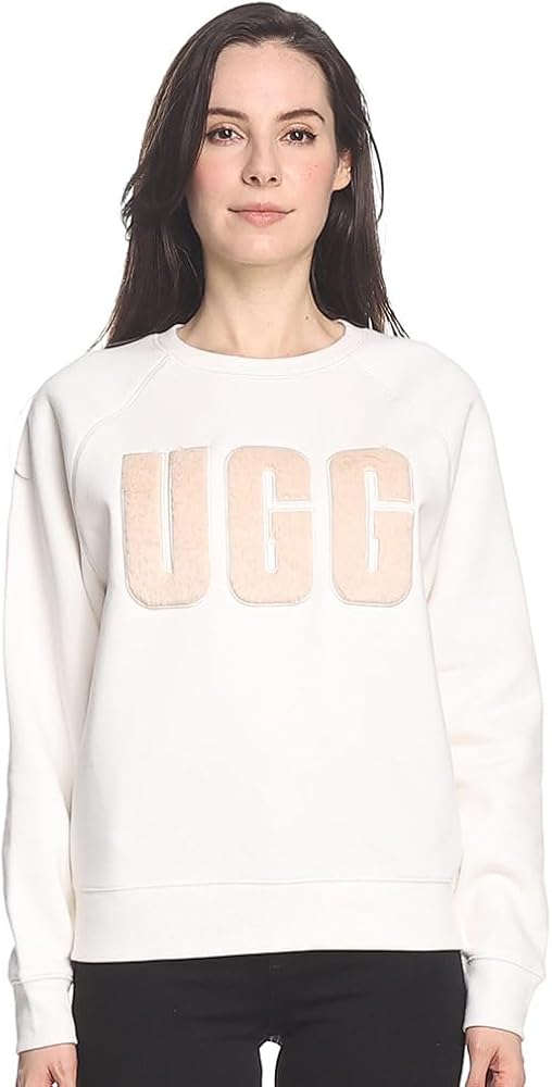 Amazon.co.jp: [アグ] 裏起毛 ファーロゴ クルーネック トレーナー