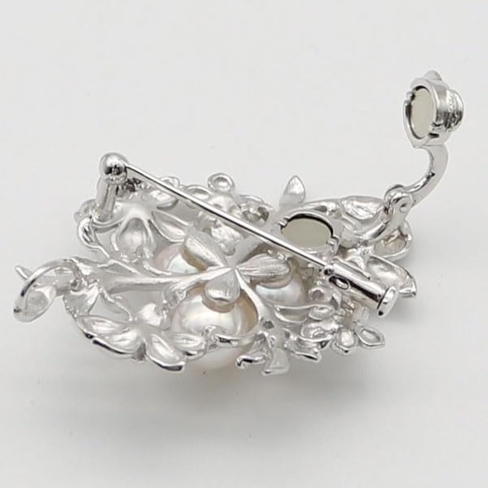 Amazon | 真珠 パール ブローチ あこや真珠 パール ブローチ 7mm-7.5mm