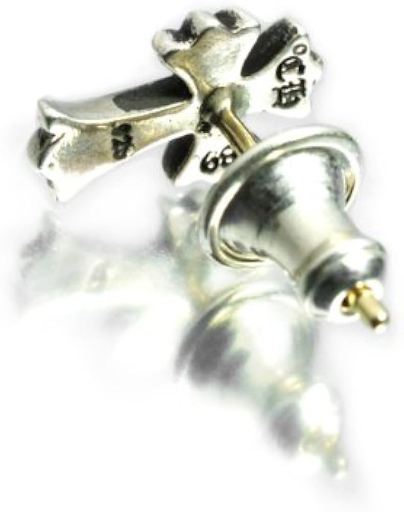 Amazon.co.jp: Chrome Hearts CH Cross Fat Stud Earrings, Sterling