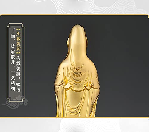 Amazon｜仏像 観音菩薩立像 銅製【 14.5cm （金メッキ/24金）観音像