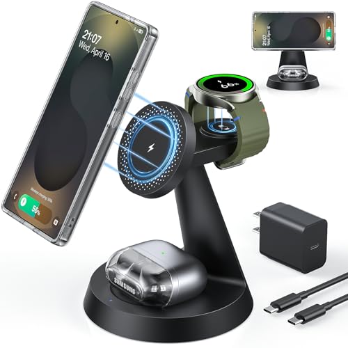 Amazon.co.jp: Meifigno Samsung用3 in 1磁気ワイヤレス充電器、Galaxy