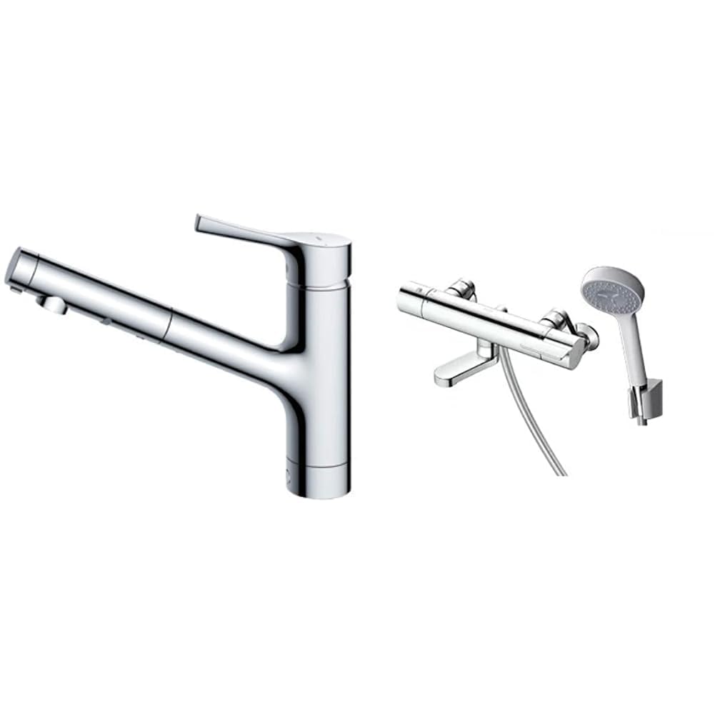 Amazon | TOTO キッチン水栓 TKS05305JA シルバー & 浴室用 壁付