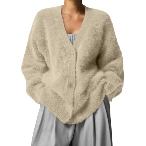 Amazon.com: Zhyaj Oversized Fuzzy Cardigan Sweaters for Women 2024
